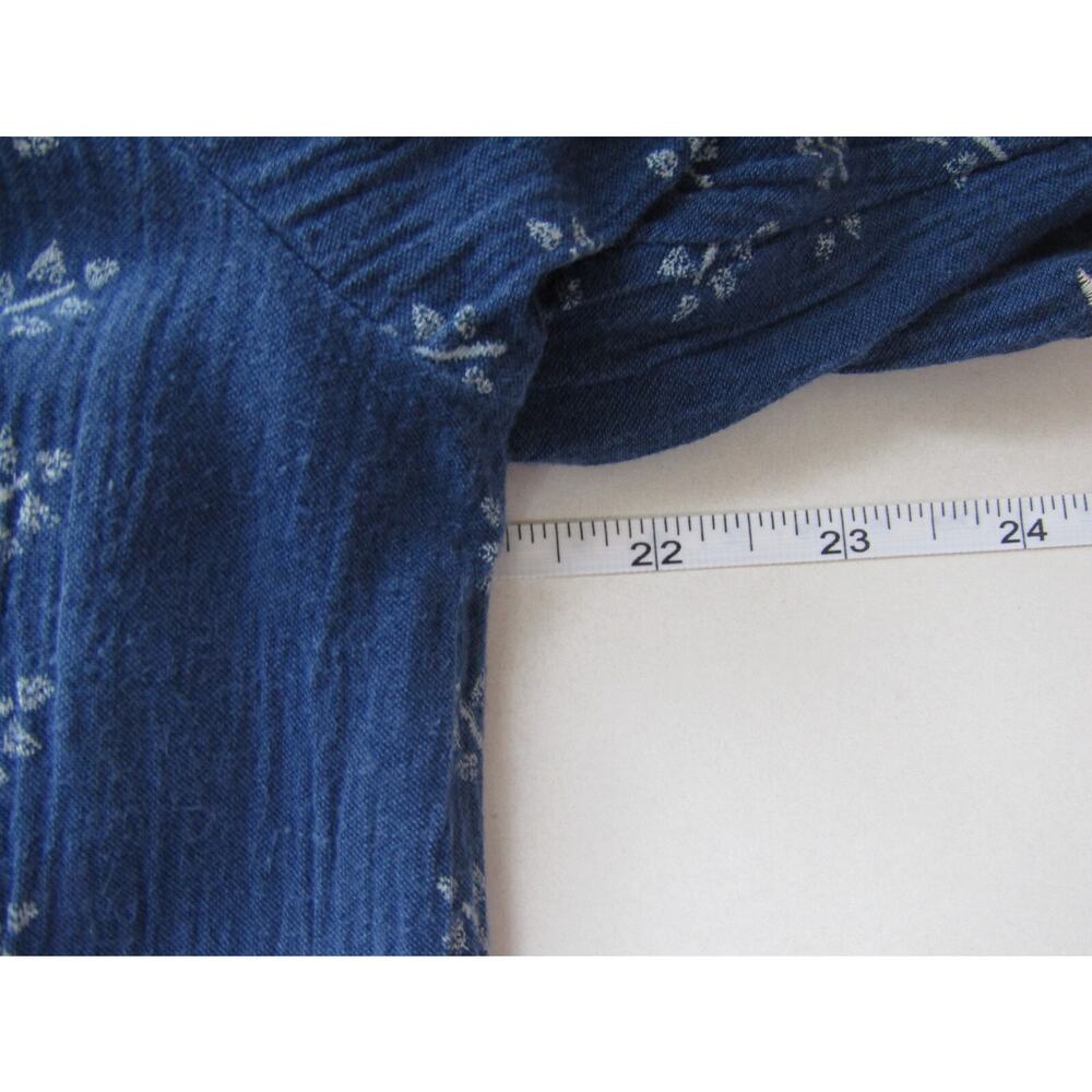 J. Jill Blue Floral Dress sz M‎ Embroidery Tassel Boho Pockets Cruise Fairy - Picture 7 of 7